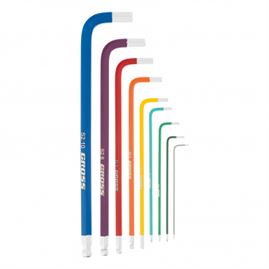 Набор ключей имбусовых HEX, 1.5-10 мм, S2, 9 шт, магнит, экстра-длинные с шаром, хром/краска Gross